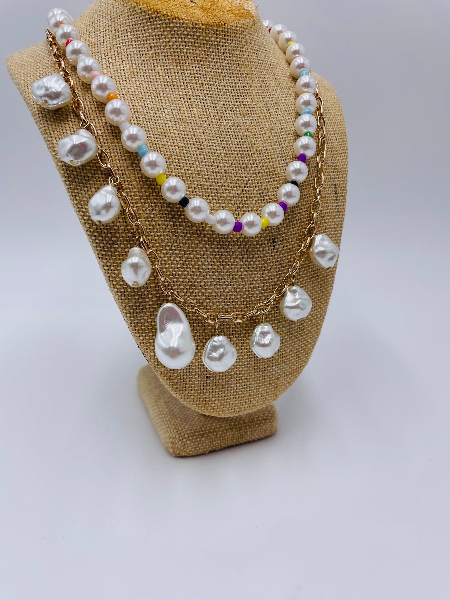 Colorful Pearl Stack Necklace